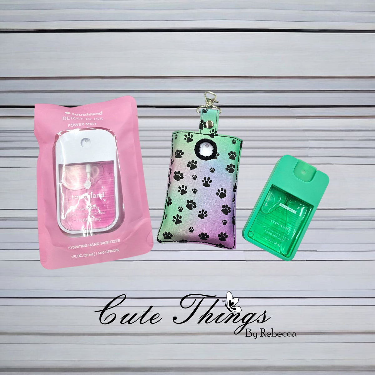 Fancy Sanitizer Holder Snap Tab or Fob ITH – Cute Things By