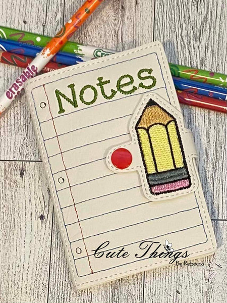 Notes Notebook Cover with Pencil Tab