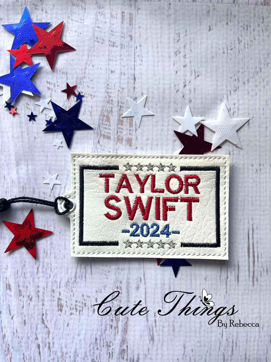 ITH Digital Embroidery Pattern for Taylor Swift Snap Tab / Key Chain, 4X4  Hoop