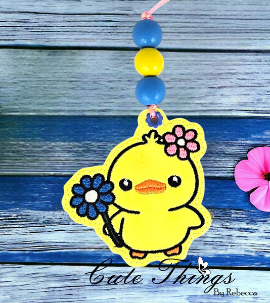 Cute Chick with Flower Bookmark/Ornament