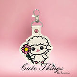 Cute Lamb With Flower Snap Tab