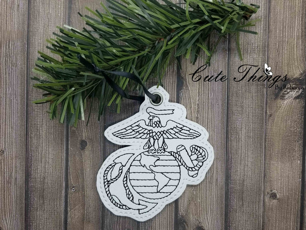 Marine DIGITAL Embroidery File, In The Hoop Bookmark, Ornament, Gift Bag Tag, Eyelet