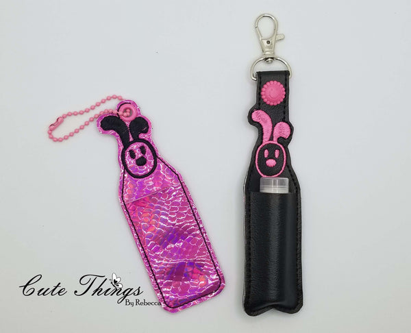 Dog Face DIGITAL Embroidery File, In The Hoop, Key fob, Snap tab, Keychain, Bag Tag, Eyelet Lip Balm Holder