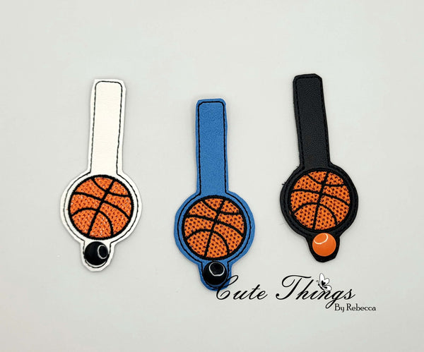 Basketball Tab DIGITAL Embroidery File, Cord Wrap, Notebook Cover Tab