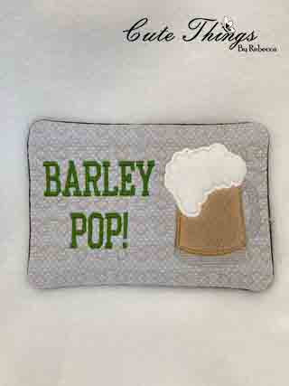 Barley Pop Mug Rug DIGITAL Embroidery File 5x7, 6x10
