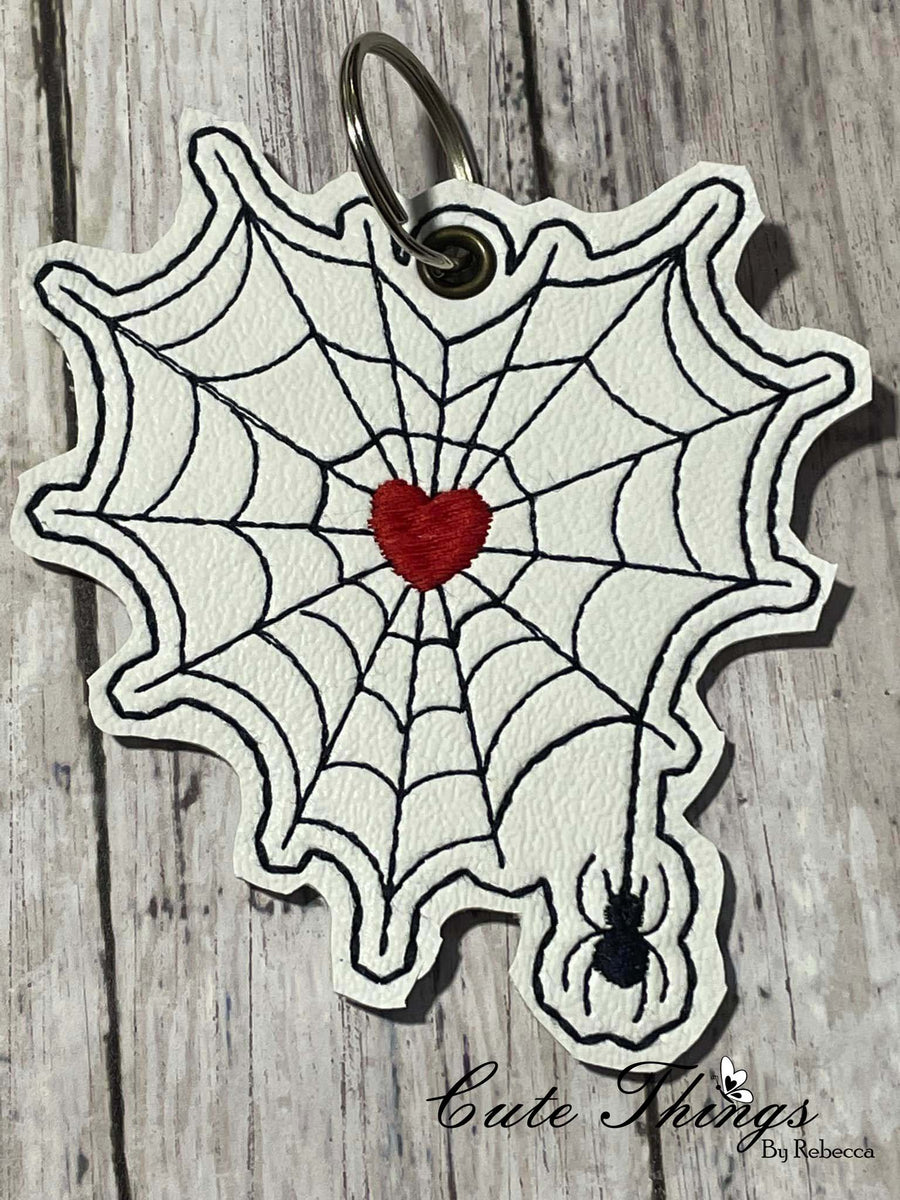 I Love Spiders Stained Glass Mini Red Heart Charm 