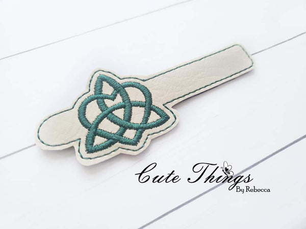 Celtic Heart Tab DIGITAL Embroidery File, Cord Wrap, Notebook Cover Tab