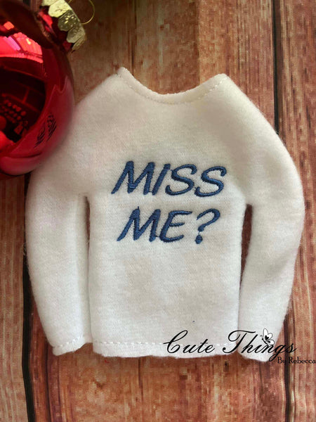 Miss Me Doll Shirt, 2 Sizes, In the hoop, DIGITAL Embroidery File