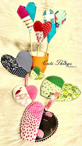 Patchwork Hearts 2 Styles, 7 sizes. Home Decor, Stuffy, Ornaments and more!