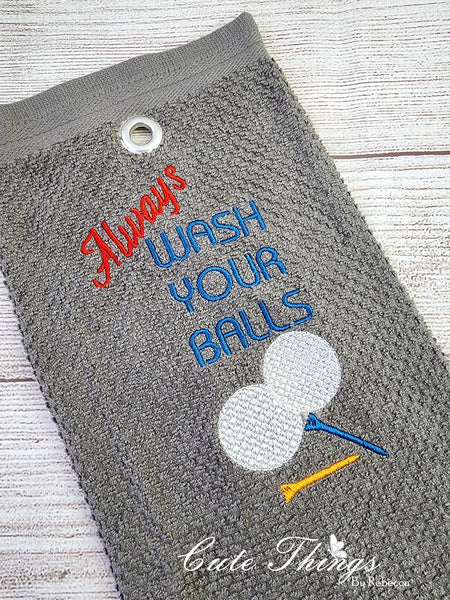 Always wash your balls DIGITAL Embroidery File, 4 sizes