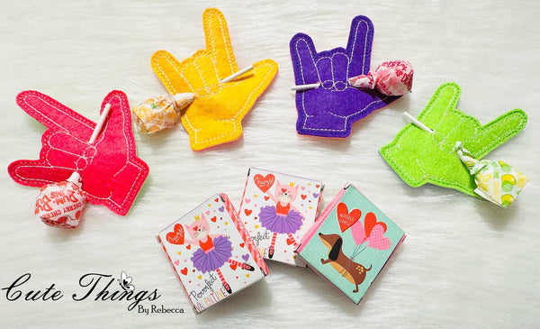 I love You ASL Lollipop Holder DIGITAL Embroidery File, In The Hoop