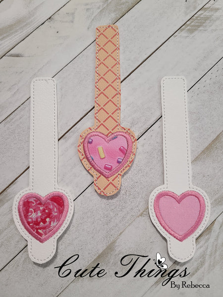 Applique Heart Wallet Tab DIGITAL Embroidery File, Embroidery Design, In the Hoop, 5x7