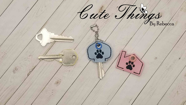 Cat Paw Key Cover DIGITAL Embroidery File, In The Hoop Key Covers