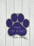 Paws on Board Raw Applique Car Sign