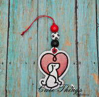 Dog With Heart Bookmark/Ornament