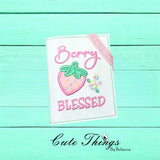 Berry Blessed Applique Notebook Cover