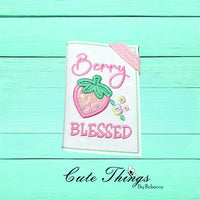 Berry Blessed Applique Notebook Cover