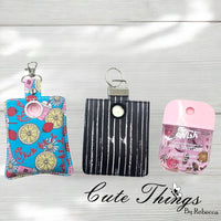 Fancy Sanitizer Holder Snap Tab or Fob ITH