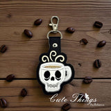 Tired Skull Coffee Applique ITH