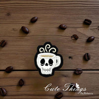 Tired Skull Coffee Applique ITH