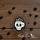 Tired Skull Coffee Applique ITH