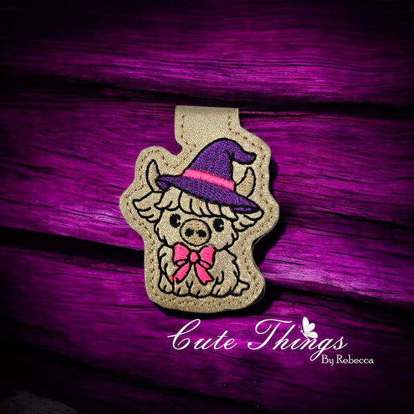 Cute Witch Cow Magnet Bookmark