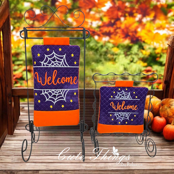 Welcome With Spider Webs Mini Quilt