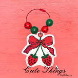 Bow With Strawberries ITH