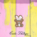 Cute Cow With Egg and Applique Bunny Ears ITH