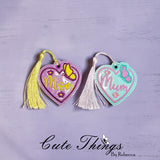 Mom/Mum With Butterfly Heart ITH