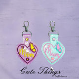 Mom/Mum With Butterfly Heart ITH