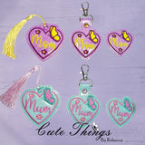 Mom/Mum With Butterfly Heart ITH