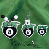 8 Ball Heart Raw Edge Applique ITH