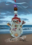 Beachy Snowman Bookmark/Ornament