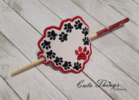 Paw Print Heart Hair Cover