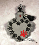 Paw Prints Heart Snap Tab