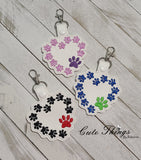 Paw Prints Heart Snap Tab