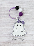 Ghost with Bow Bookmark/Ornament