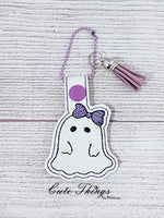 Ghost with Bow Snap Tab