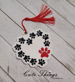 Paw Prints Heart Bookmark/Ornament