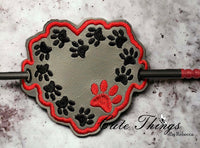 Paw Print Heart Hair Cover