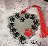 Paw Prints Heart Bookmark/Ornament