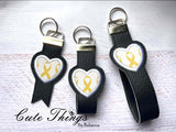 Applique Heart Key Fob Strap