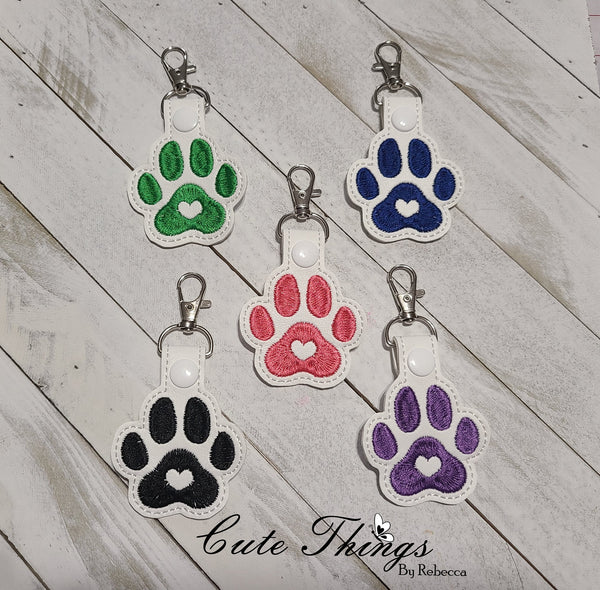 Paw With Heart Snap Tab