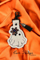 Ghost with Flower Snap Tab