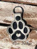 Paw With Heart Snap Tab