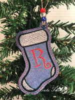 Applique and Non Applique Stocking  Bookmark/Ornament