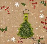 Christmas Tree Applique Snap Tab