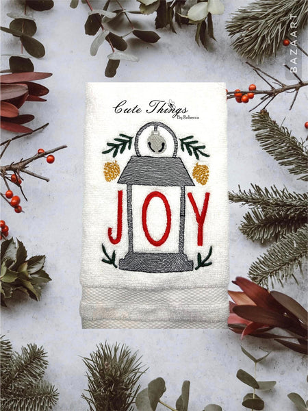 Joy Christmas Lantern Sign