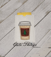 Coffee Applique Gift Card Holder